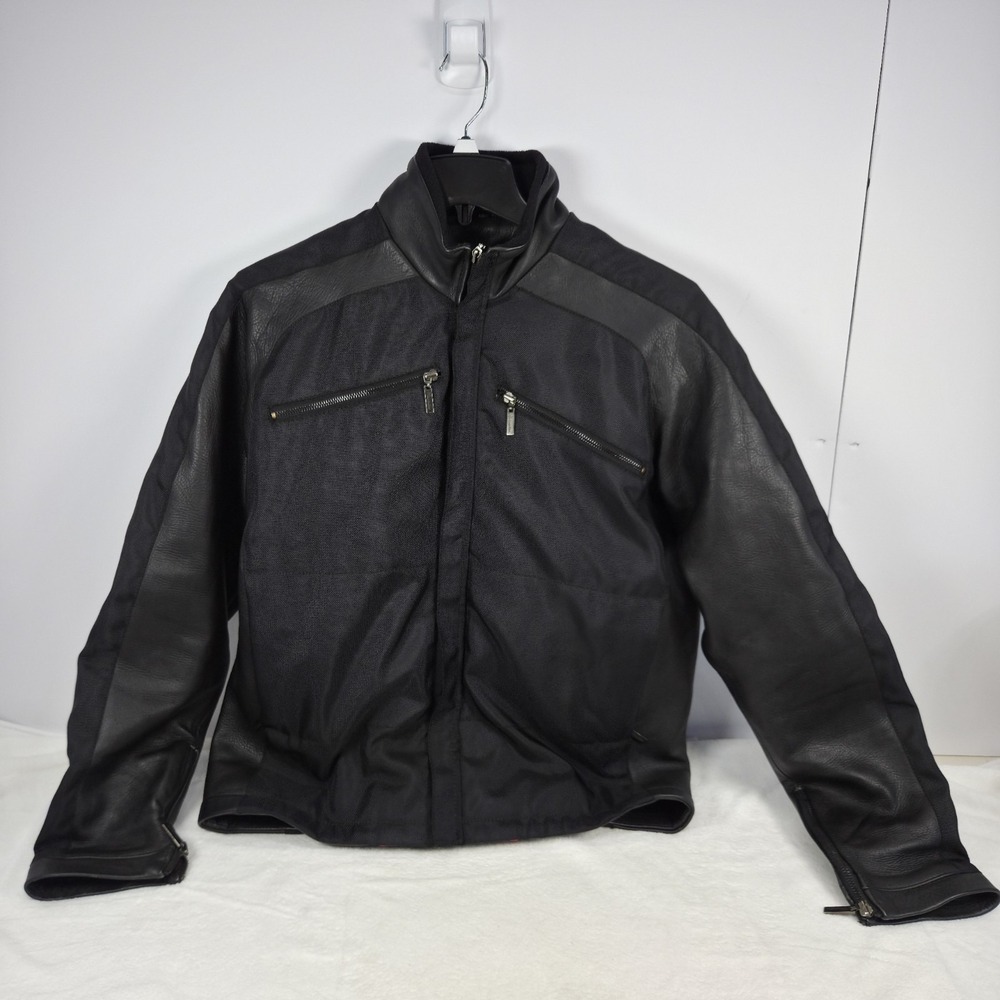 Milwaukee Motorcycle Jacket‎ Leather/ Nylon  With Thinsulate Liner Size Medium